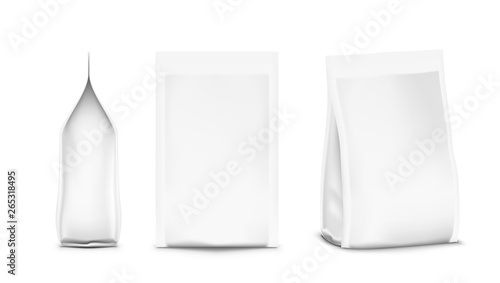 Realistic Doy Bag Pack For Coffee Snacks Or Other Food
