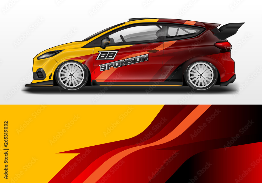 Car wrap decal design vector. Graphic abstract background kit designs for vehicle, race car, rally, livery Car wrap decal design vector. Graphic abstract background kit designs for vehicle, race car, rally, livery