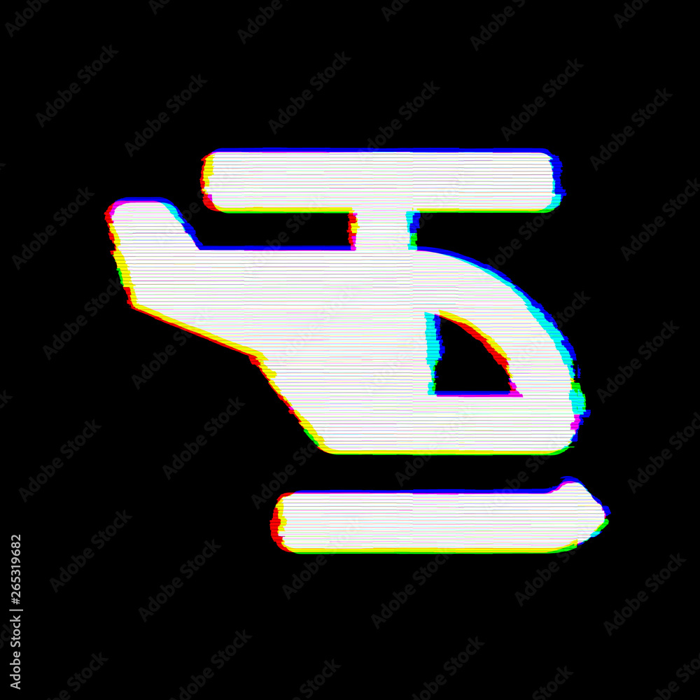 Symbol helicopter has defects. Glitch and stripes Symbol helicopter has defects. Glitch and stripes