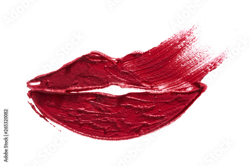 Red creamy lipstick texture