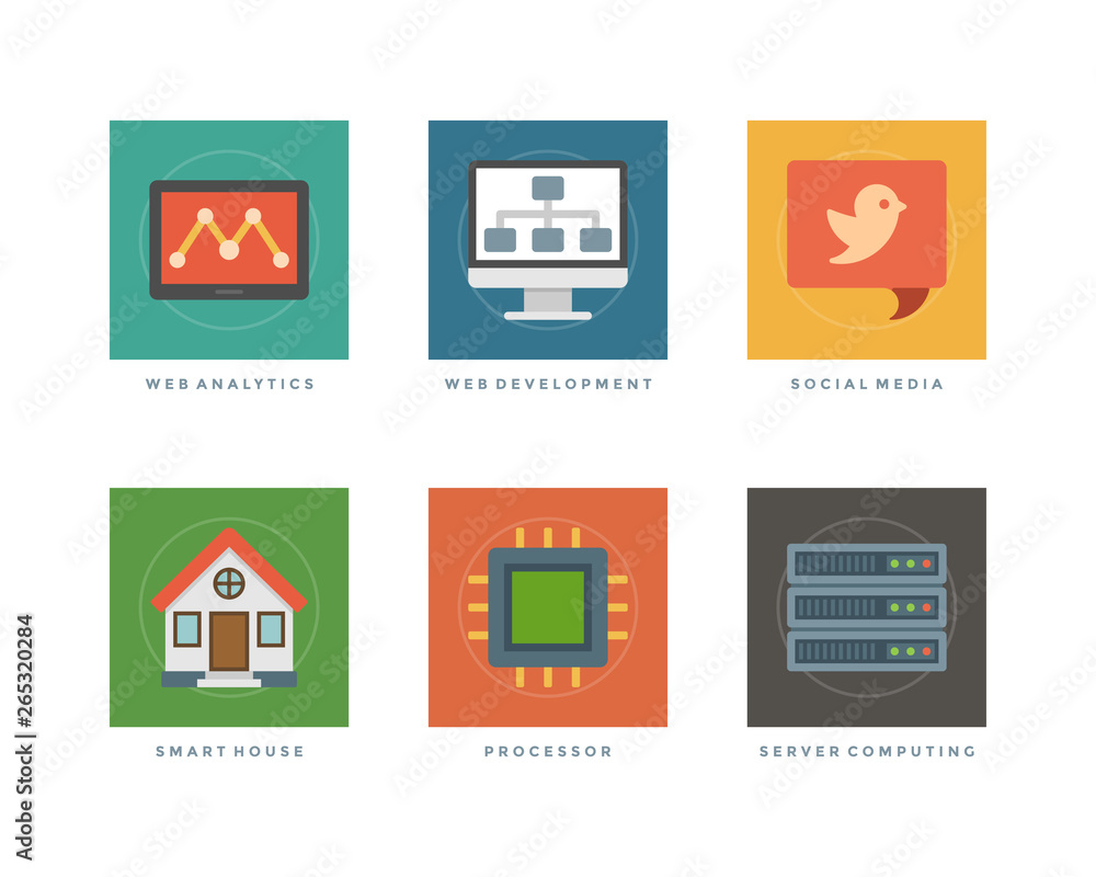 Flat design infographic icons for website and banner vector illustration Flat design infographic icons for website and banner vector illustration