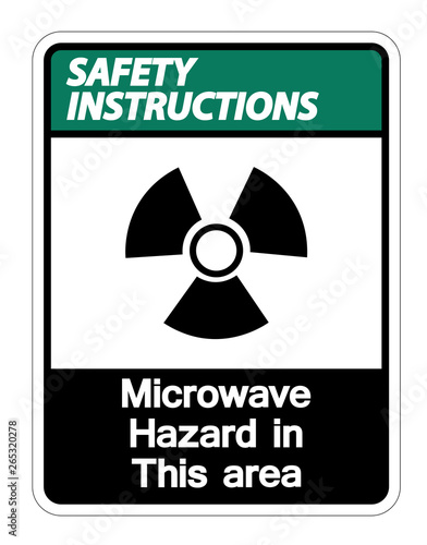 Safety instructions Microwave Hazard Sign on white background,Vector illustration