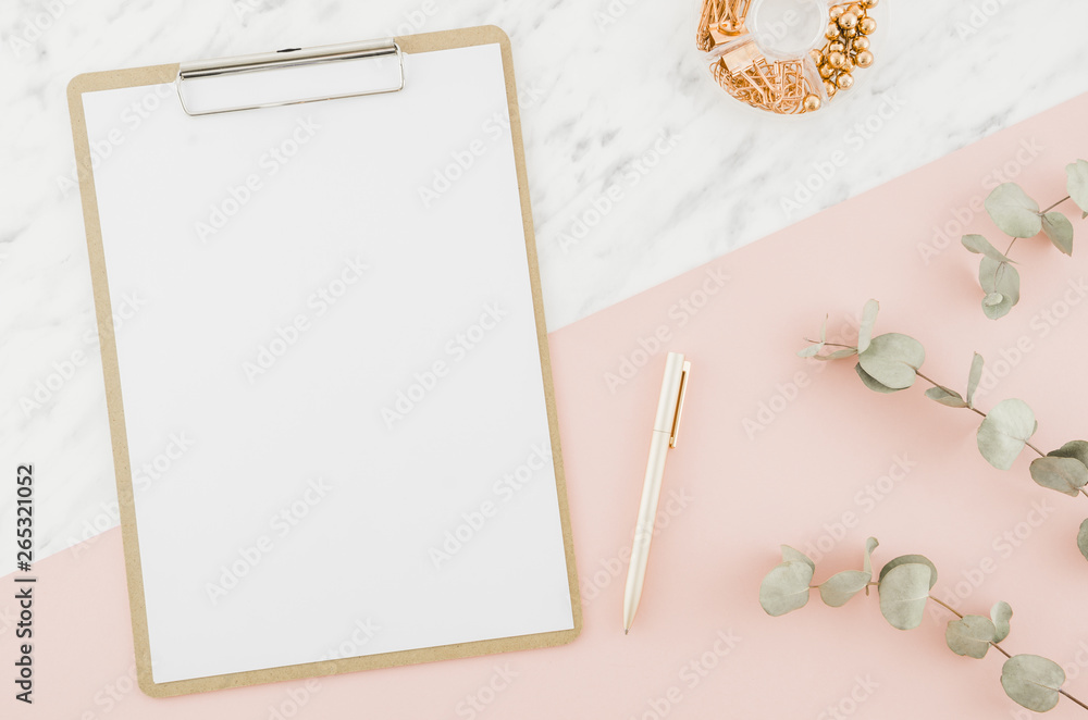 Flat lay concept of clipboard Flat lay concept of clipboard