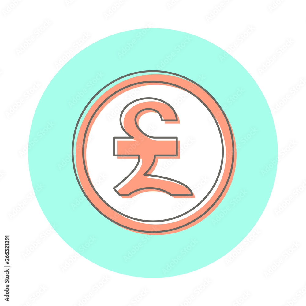 Icon pound sterling money sign. Line logo style, website design element Icon pound sterling money sign. Line logo style, website design element