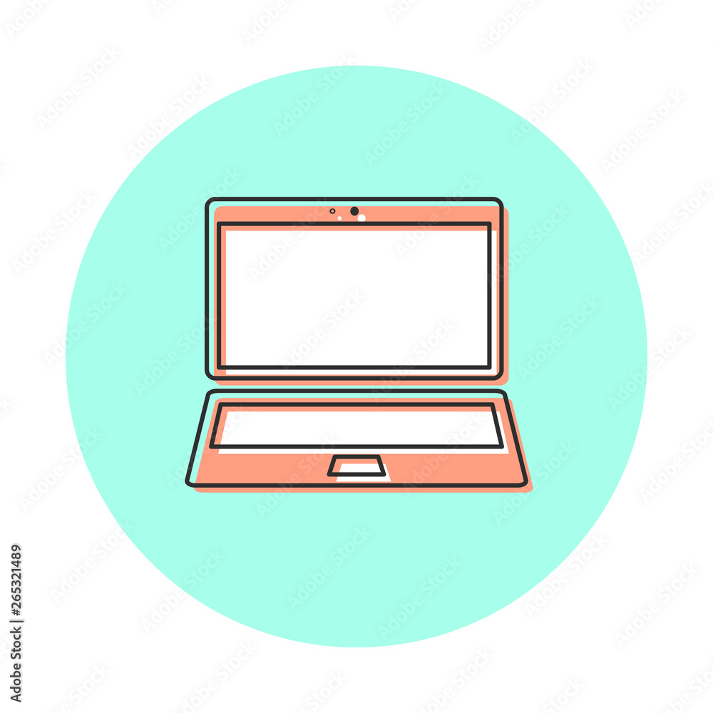 Icon laptop. Line logo style, website design element Icon laptop. Line logo style, website design element
