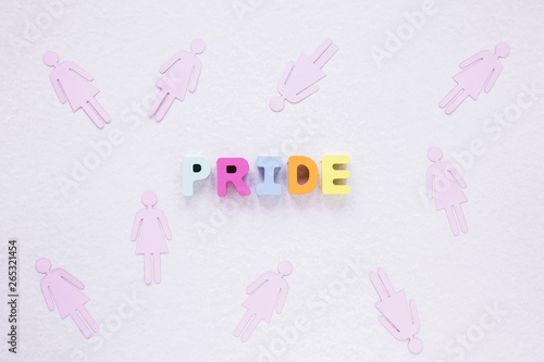 Pride inscription with female gender icons