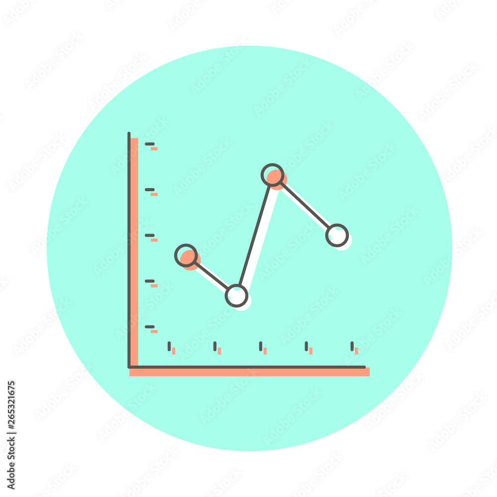Icon chart. Line logo style, website design element Icon chart. Line logo style, website design element