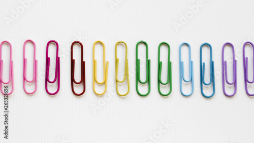 Rainbow made of colorful paper clips