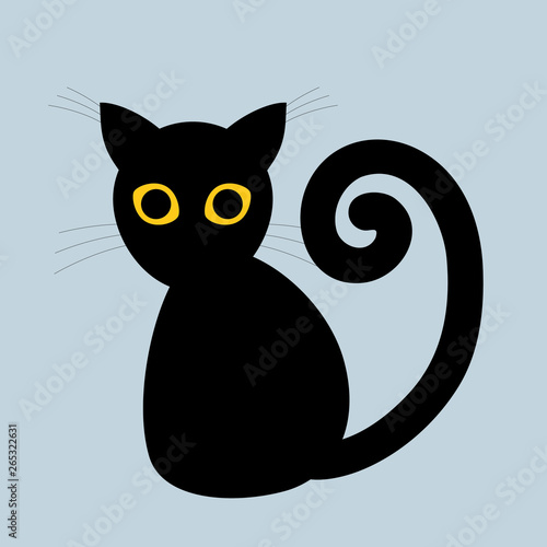 Black cat simple drawing