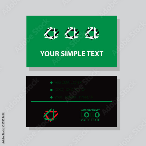 Creative and Clean Double-sided Business Card Template. Flat Design Vector Illustration. Stationery Design