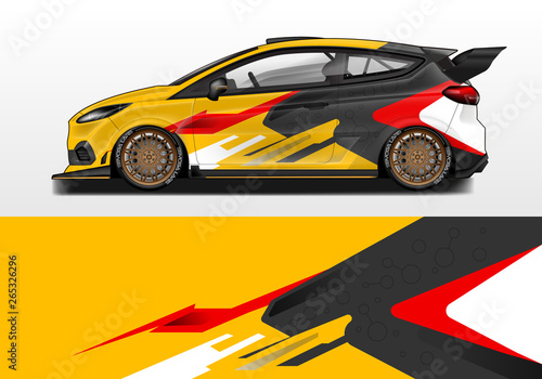 Car wrap decal design vector. Graphic abstract background kit designs for vehicle  race car  rally  livery 