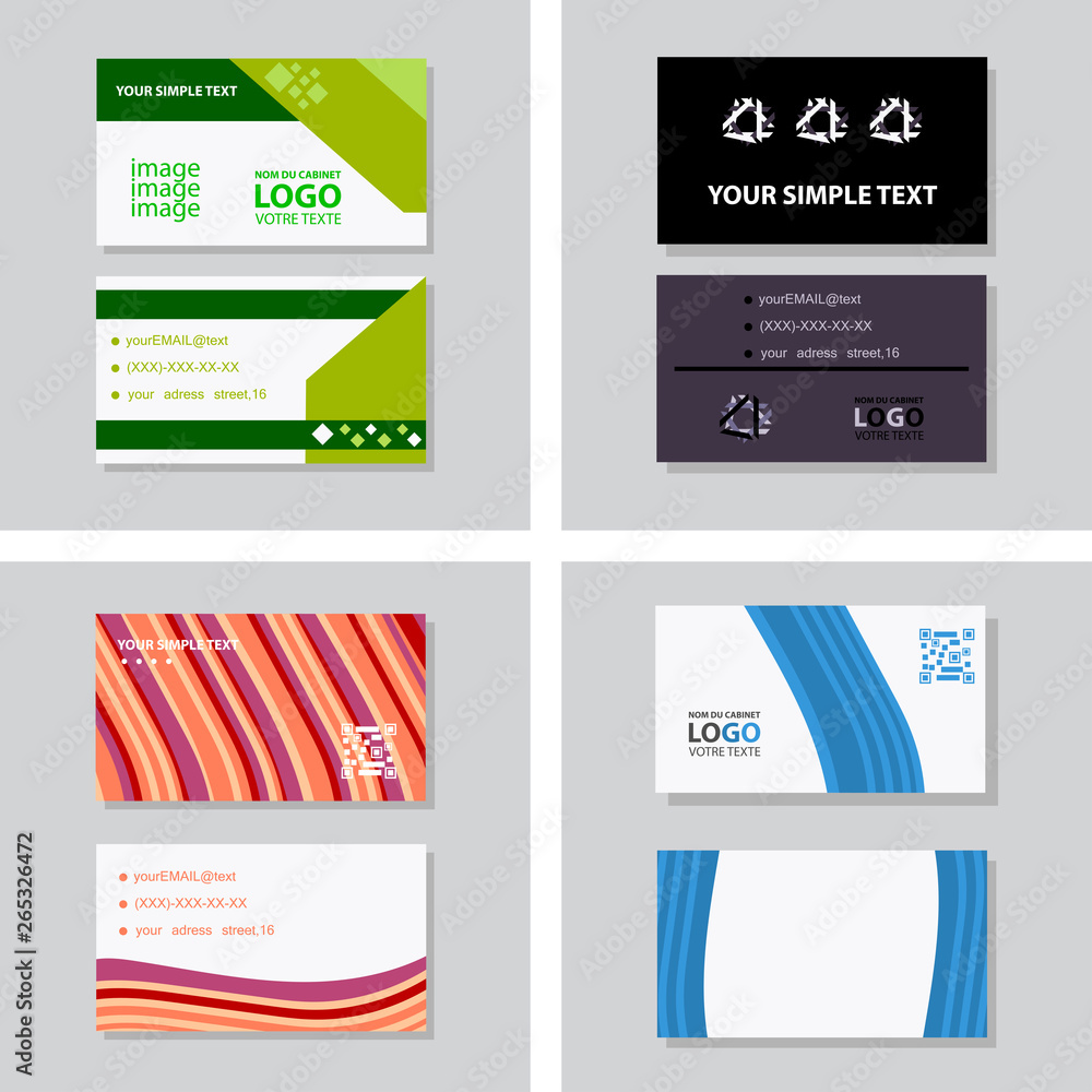 Creative and Clean Double-sided Business Card Template. Flat Design Vector Illustration. Stationery Design