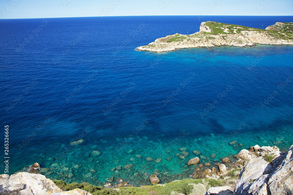 View on sea, rocks, Capraia island. Italy