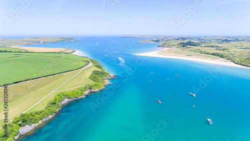 Aerial image of the Camel Estuary Cornwall