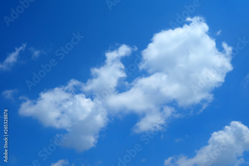 White Cloud with Cool Blue Sky Background.