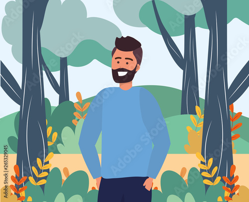 Millennial person stylish outfit outdoors background