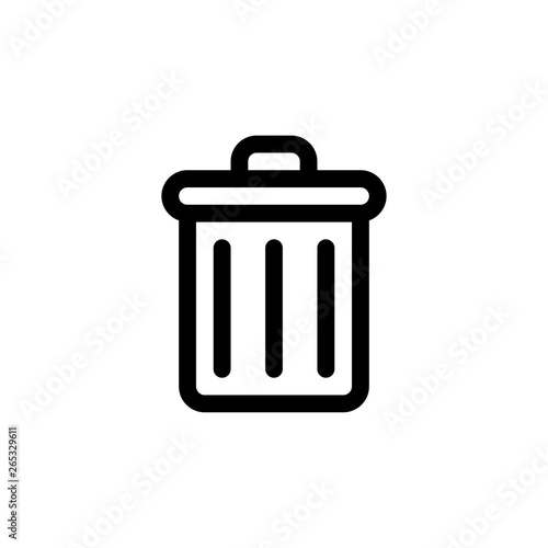 Trash vector icon concept stroke symbol 