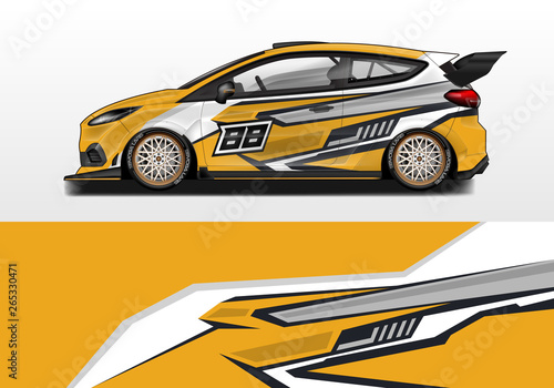 Car wrap decal design vector. Graphic abstract background kit designs for vehicle  race car  rally  livery 