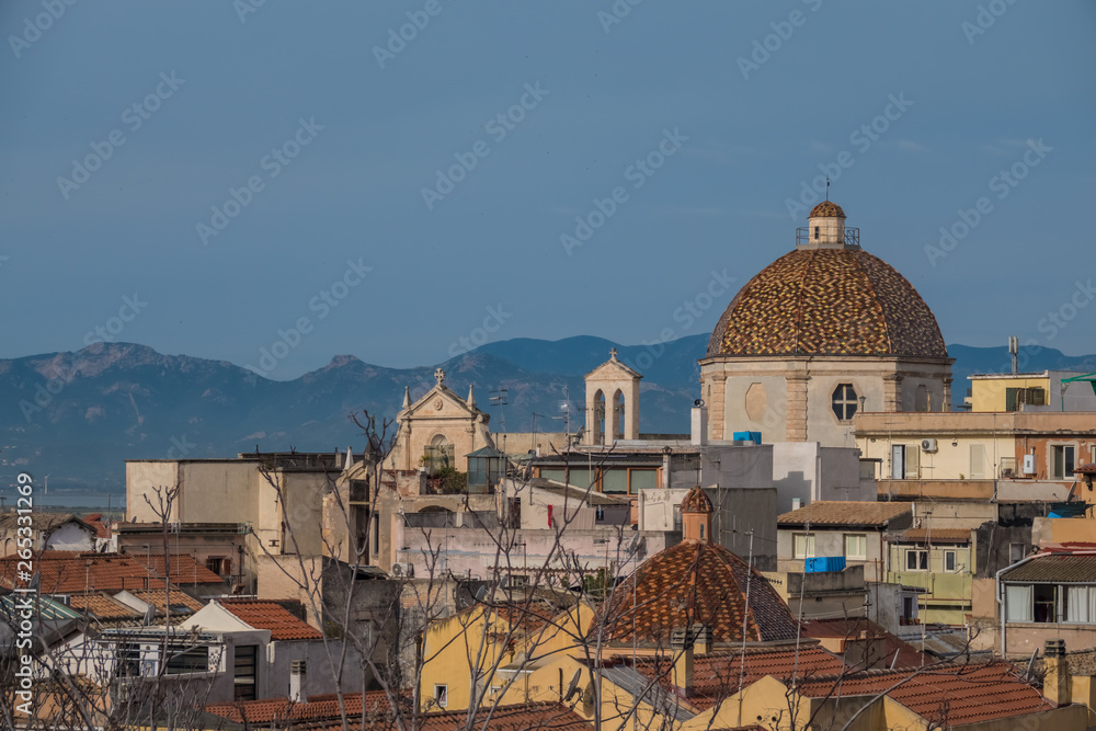 Church of San Michele, Cagliari, Sardinia, Italy. An ancient city with a long history under the rule of several civilisations.