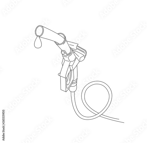 refueling gas feulling nozzel linear 3d illustration