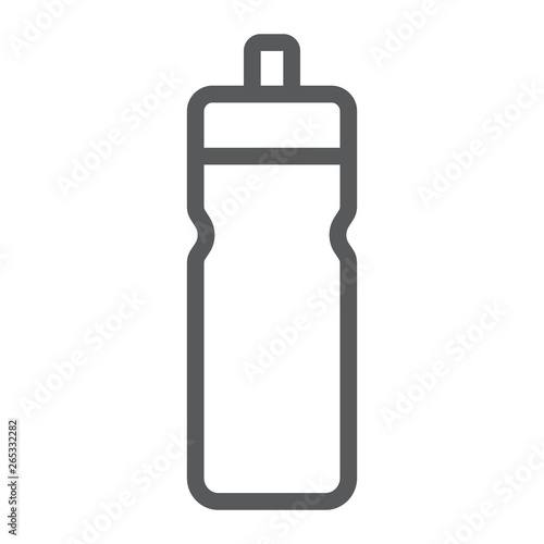 Sport bottle line icon, drink and container, water bottle sign, vector graphics, a linear pattern on a white background.
