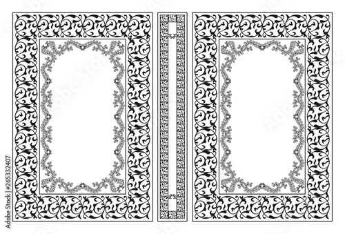 Vector classical book cover. Decorative vintage frame or border to be printed on the covers of books. Drawn by the standard size. Color can be changed in a few mouse clicks.