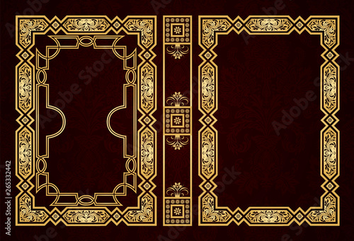 Vector classical book cover. Decorative vintage frame or border to be printed on the covers of books. Drawn by the standard size. Color can be changed in a few mouse clicks.
