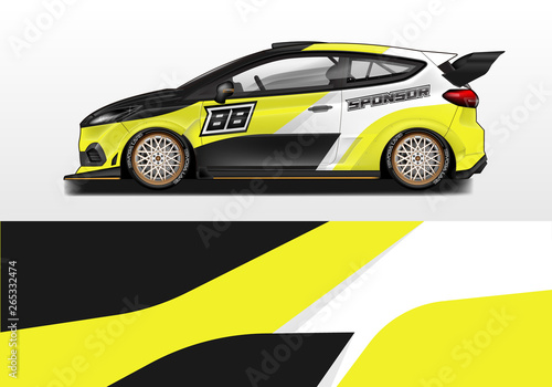Car wrap vector , supercar, rally, drift . Graphic abstract stripe racing background  © Alleuy