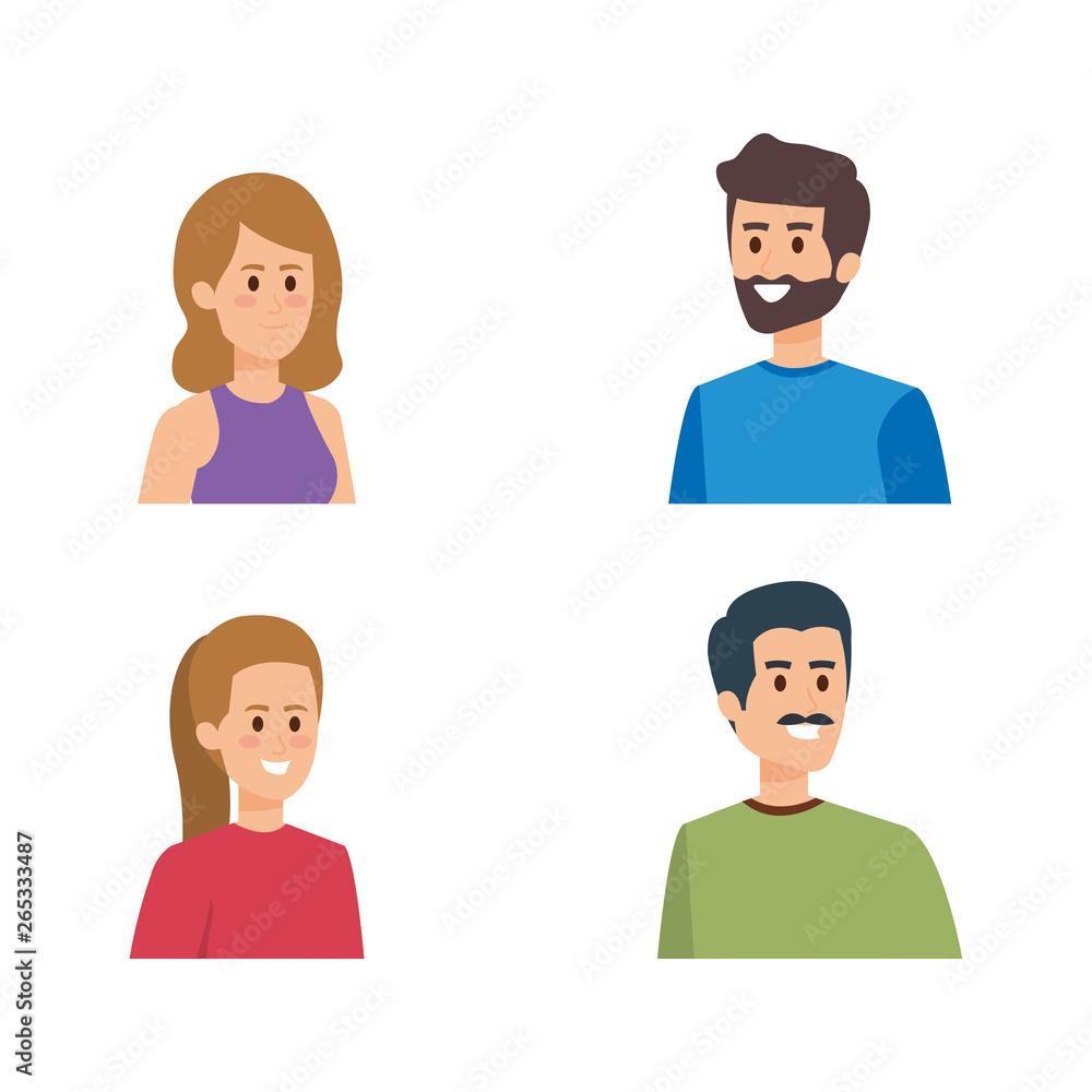 set girls and boys head with casual clothes set girls and boys head with casual clothes