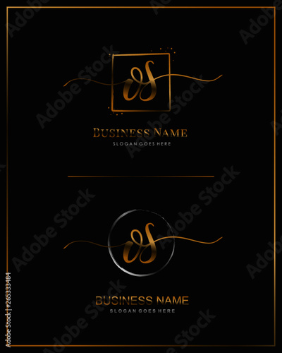 Initial O S OS handwriting logo vector. Letter handwritten logo template.