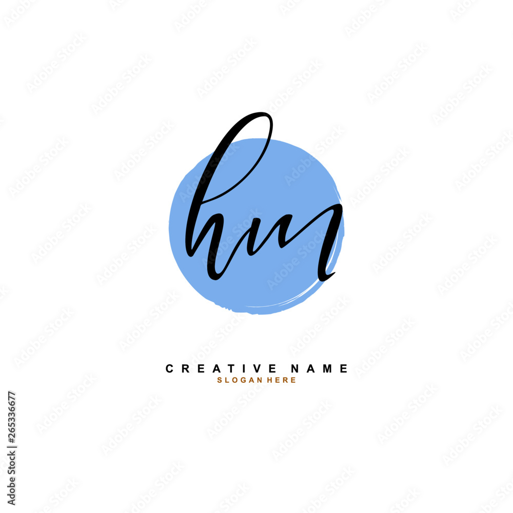 Obraz premium H M HM Initial logo template vector. Letter logo concept