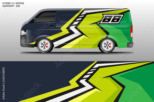 Van wrap design. Wrap  sticker and decal design for company. Vector format 