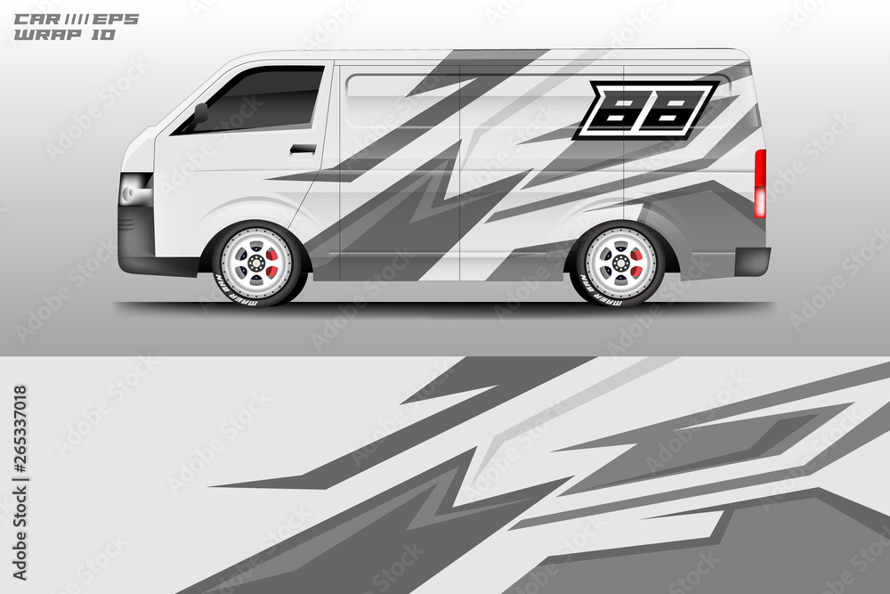 Fototapeta premium Van wrap design. Wrap, sticker and decal design for company. Vector format 