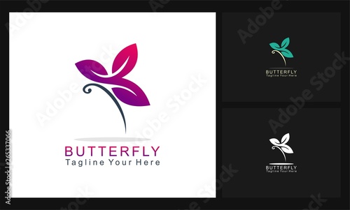 abstract butterfly concept design logo