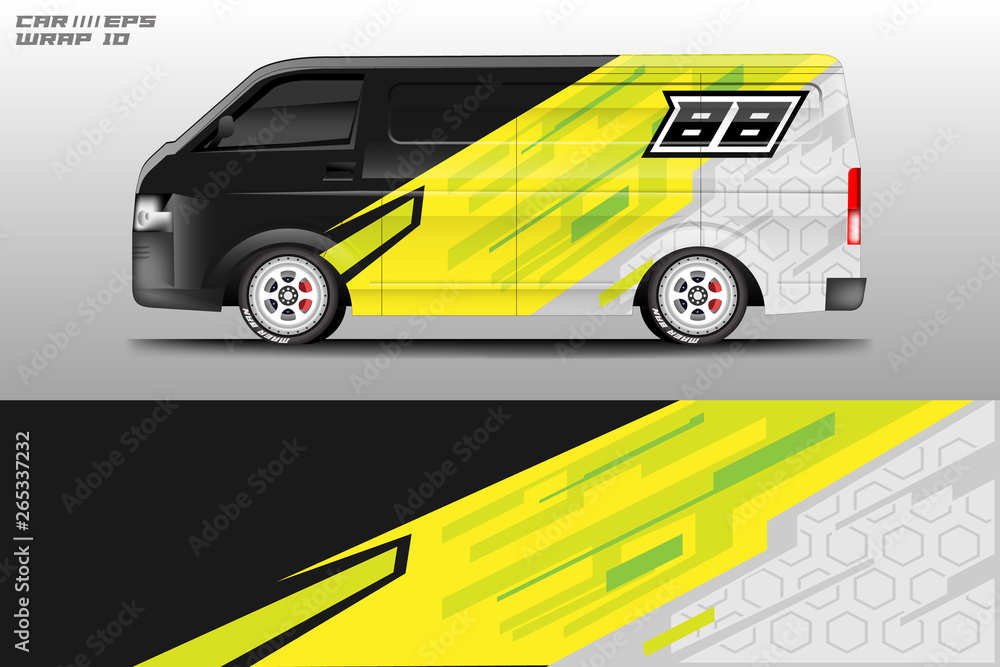 Van wrap design. Wrap, sticker and decal design for company. Vector format Van wrap design. Wrap, sticker and decal design for company. Vector format