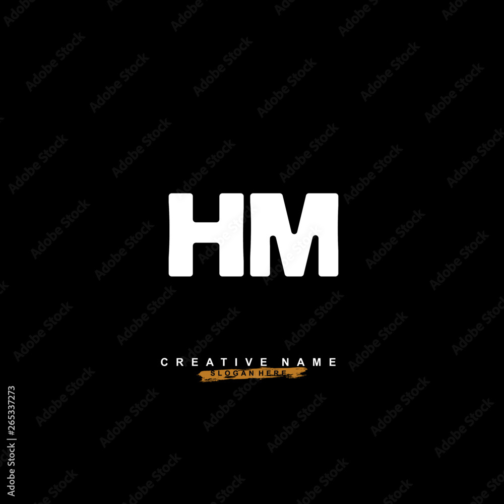 Fototapeta premium H M HM Initial logo template vector. Letter logo concept