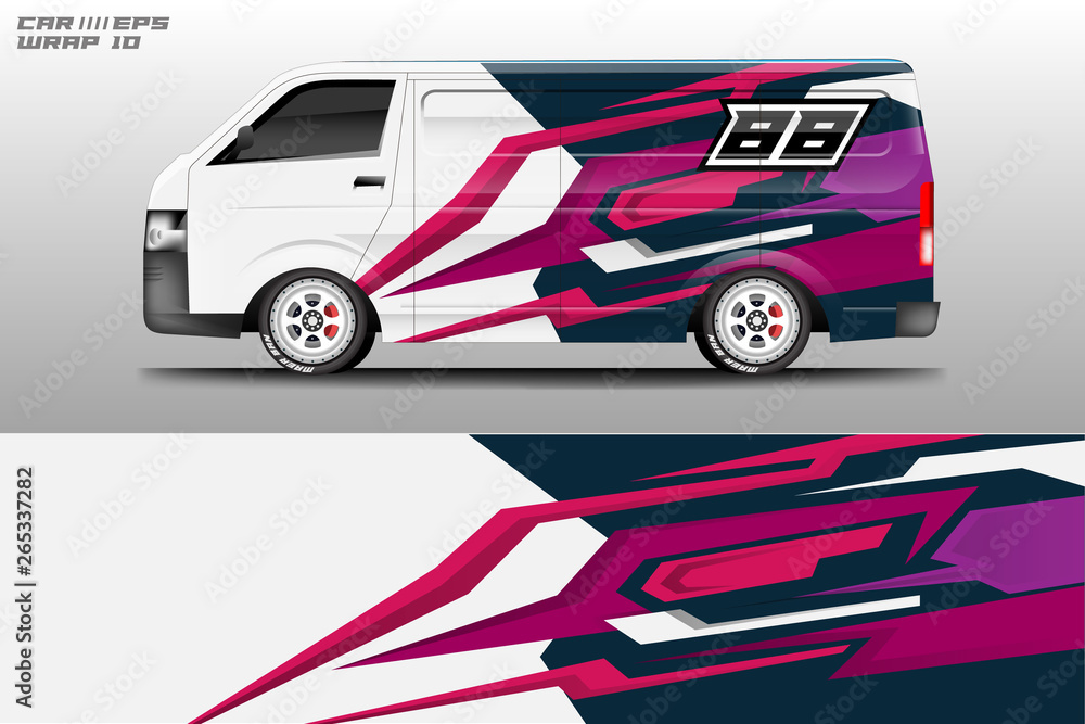 Van wrap design. Wrap, sticker and decal design for company. Vector format Van wrap design. Wrap, sticker and decal design for company. Vector format