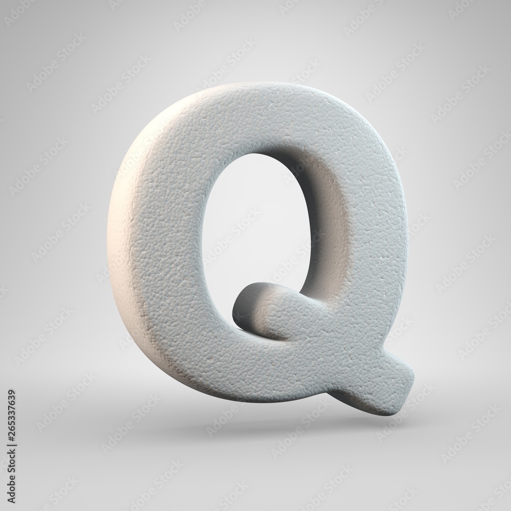 Volumetric construction foam uppercase letter Q isolated on white background. Volumetric construction foam uppercase letter Q isolated on white background.