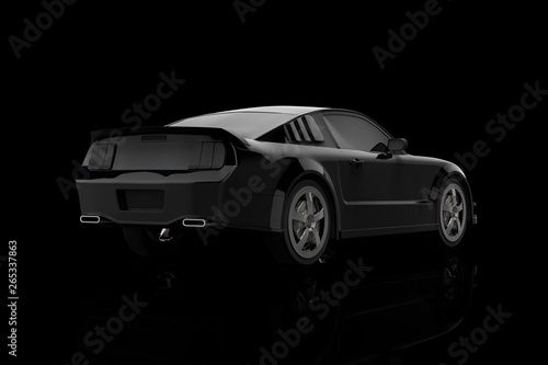3D rendering of a sport car on a black background © Jose Luis Stephens