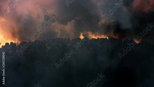 Wallpaper Mural Soldiers Marching in a Battle Formation Torontodigital.ca