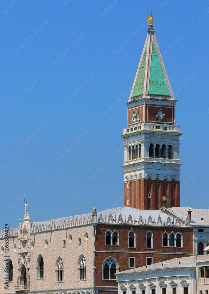 Bell Tower of Saint Mark and the palace of Doges in Venice