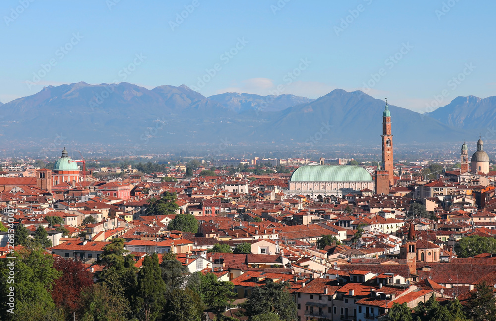 wide view of Vicenza town in Italy