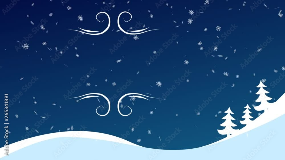 Abstract CGI motion graphics and animated background with falling snow in blue background Abstract CGI motion graphics and animated background with falling snow in blue background