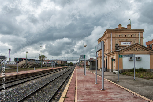 little train station in Torrijos, province de Toledo. Castilla-La Mancha. Spain.
