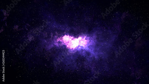 Universe filled with stars, deep space nebula and galaxy