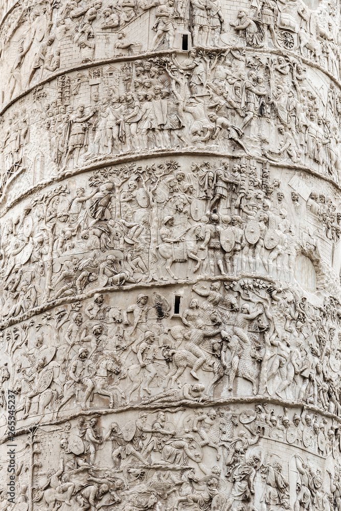 Trajan’s Column - Roman triumphal monument in Rome italy Trajan’s Column - Roman triumphal monument in Rome italy