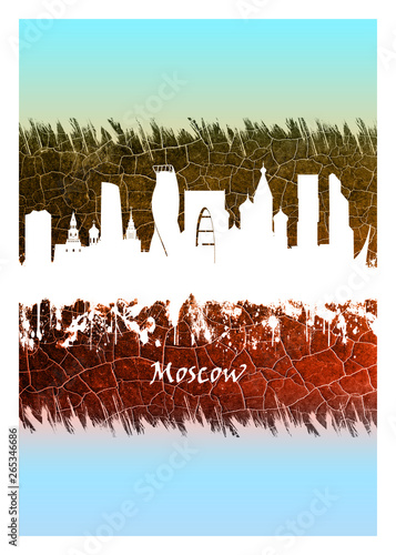 Photography Moscow skyline Blue and White