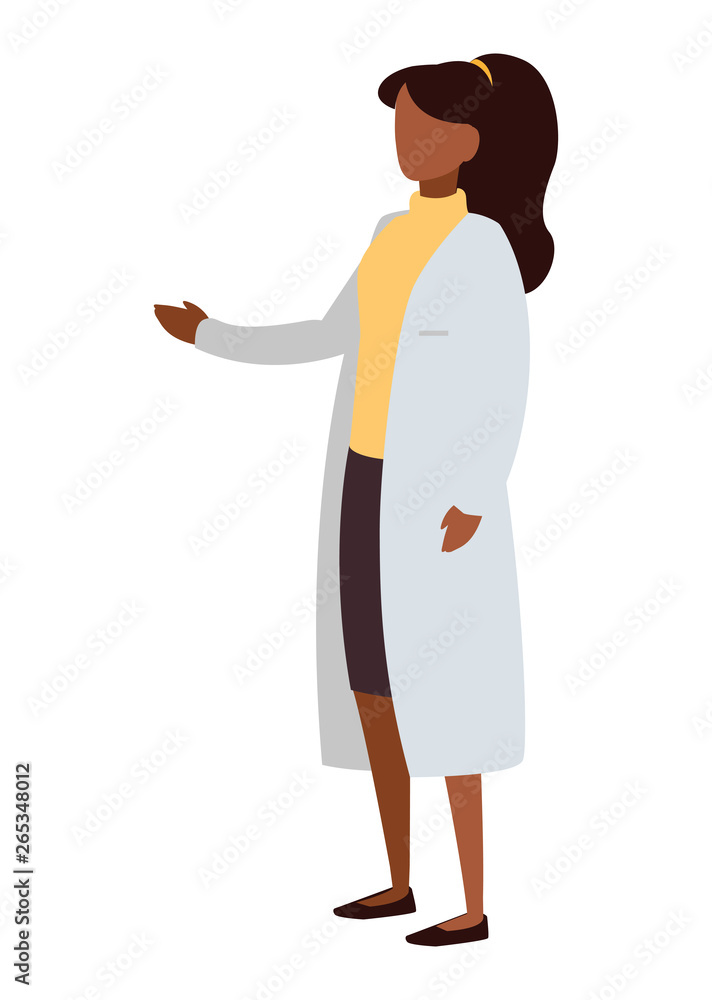 afro female medicine worker with uniform character afro female medicine worker with uniform character