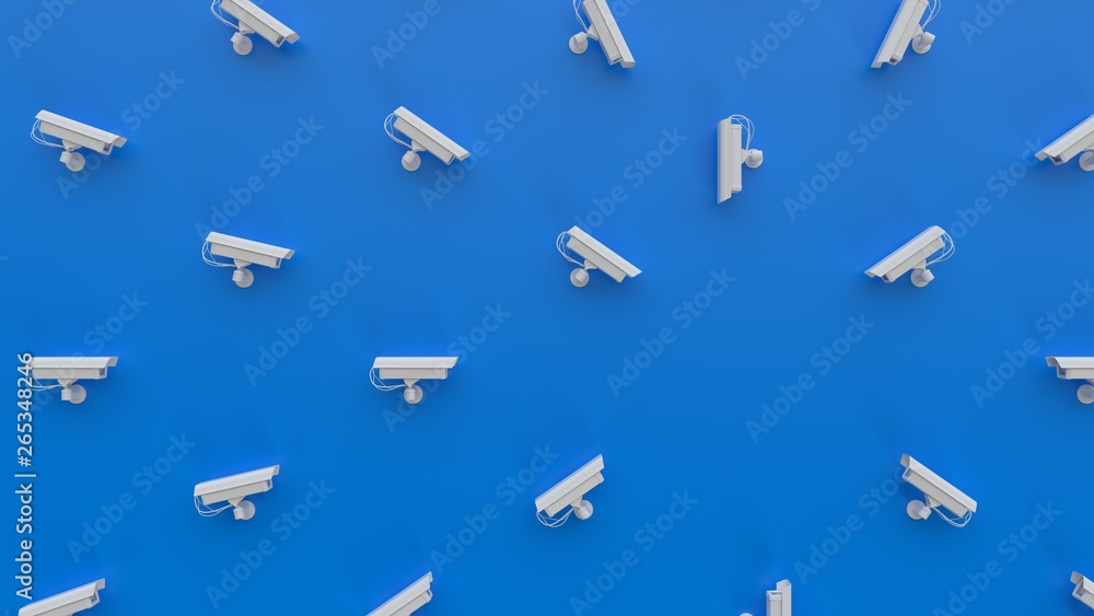 Security camera cctv pattern, abstract blue cyber security surveillance texture background, threat detection, abstract 3d illustration render Security camera cctv pattern, abstract blue cyber security surveillance texture background, threat detection, abstract 3d illustration render