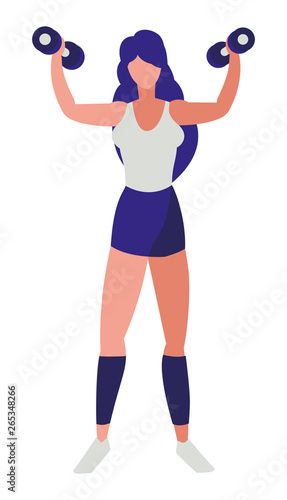 athletic woman weight lifting